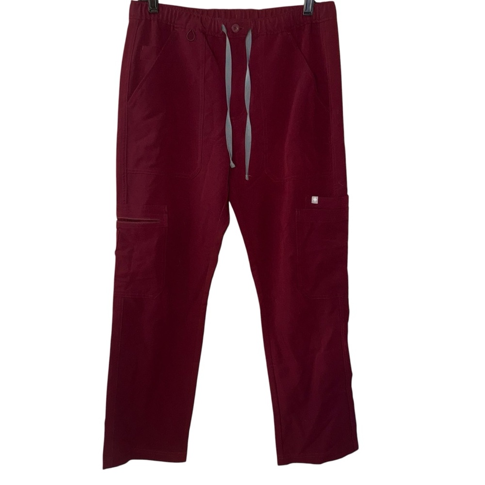 Figs Cairo Cargo Scrub Pants Burgundy Sz Small Short Unisex pockets TM3001S